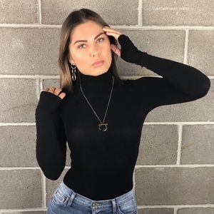 Ballet Mock-Neck LS Bodysuit Thong